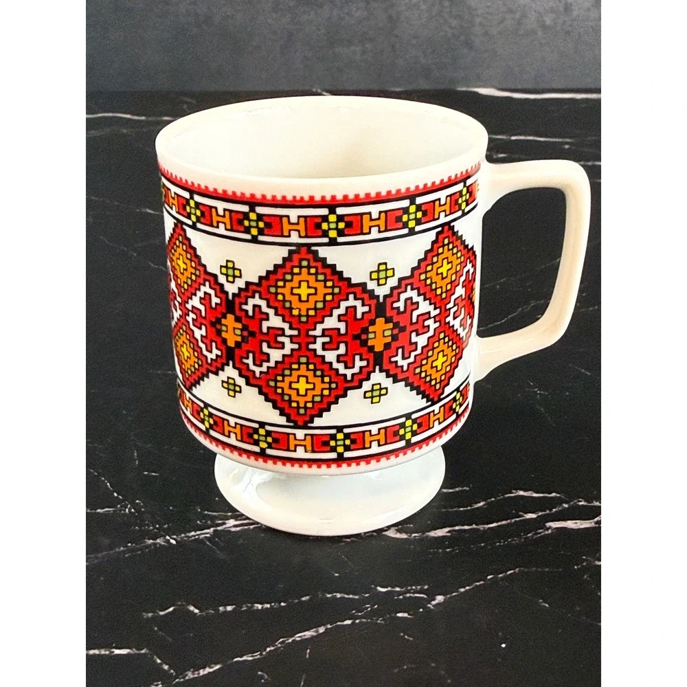 Vintage Delta Import Chicago Porcelain Tea‎ Cup Ukrainian Pattern EUC!